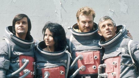 L-R - Ralph Bates, Fiona Gaunt, Donald Houston and Barry Lowe