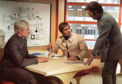 L-R Ed Straker (Ed Bishop), Paul Foster (Michael Billington) and Alec Freeman (George Sewell)